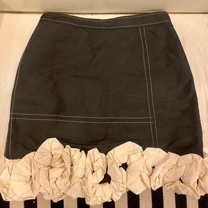 NWT Ganni Taffeta Rose Appliqué Skirt